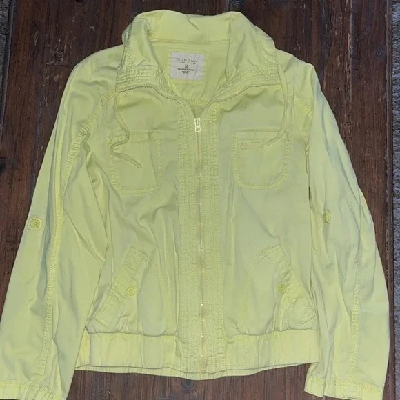 Sonoma lightweight yellow jacket full zip Size M - Picture 1 of 2